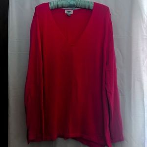 Bright pink tunic sweater